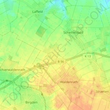 Carte topographique Pütt, altitude, relief