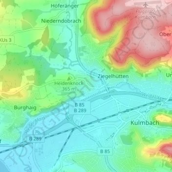 Carte topographique Petzmannsberg, altitude, relief