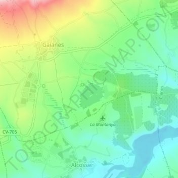 Carte topographique L'Albufera, altitude, relief