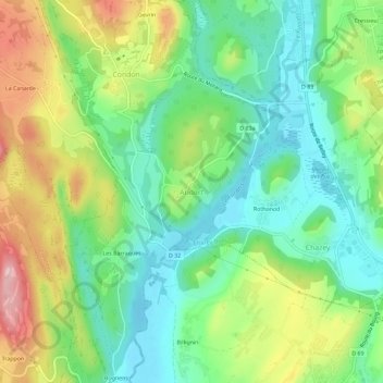 Carte topographique Andert, altitude, relief