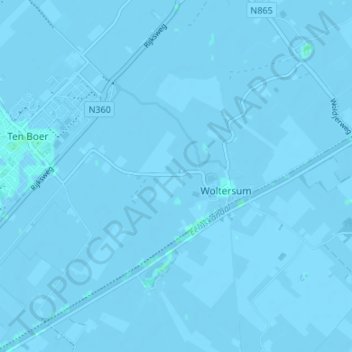 Carte topographique Bouwerschap, altitude, relief