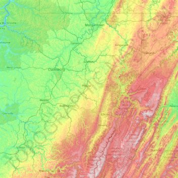 Carte topographique Barbour, altitude, relief