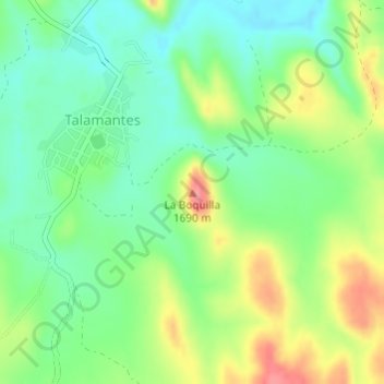 Carte topographique La Boquilla, altitude, relief