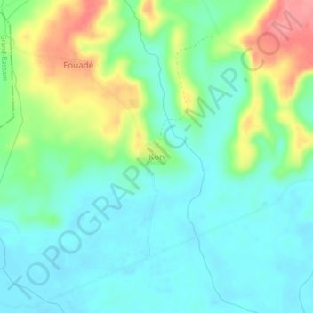 Carte topographique Kon, altitude, relief