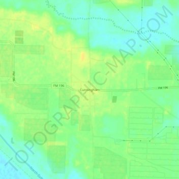 Carte topographique Cunningham, altitude, relief