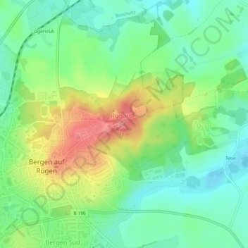 Carte topographique Rugard, altitude, relief