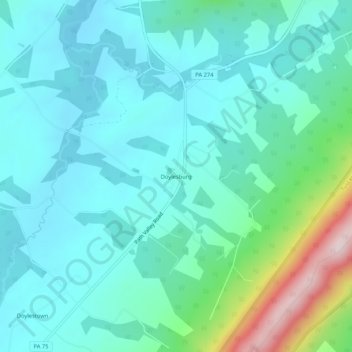 Carte topographique Doylesburg, altitude, relief