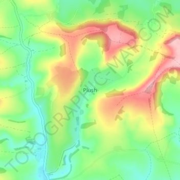 Carte topographique Plush, altitude, relief