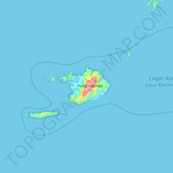 Carte topographique Karimata Island, altitude, relief
