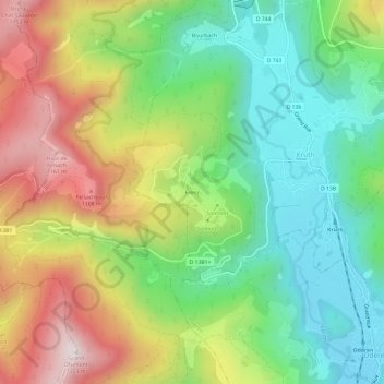 Carte topographique Frenz, altitude, relief