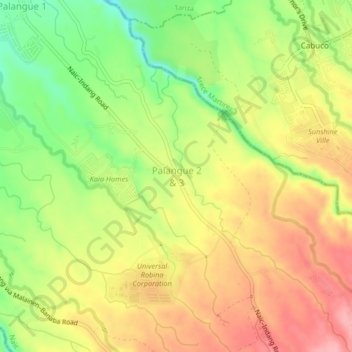 Carte topographique Palangue 2 & 3, altitude, relief