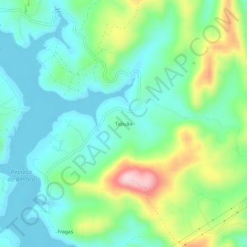 Carte topographique Tabuão, altitude, relief