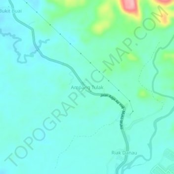 Carte topographique Ampang Tulak, altitude, relief