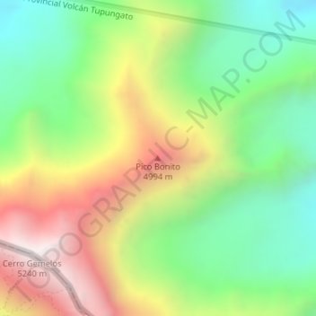Carte topographique Pico Bonito, altitude, relief