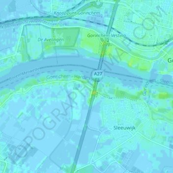 Carte topographique Kerkeinde, altitude, relief