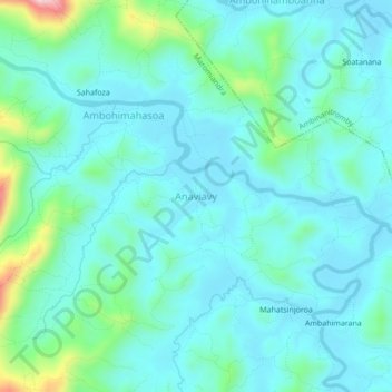 Carte topographique Anaviavy, altitude, relief