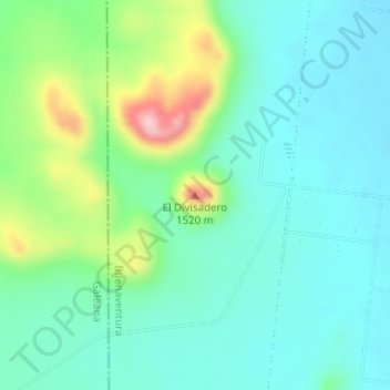 Carte topographique El Divisadero, altitude, relief