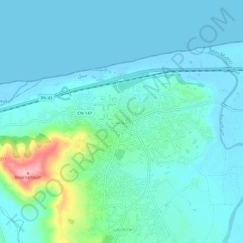 Carte topographique Tassoust, altitude, relief
