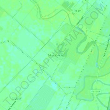 Carte topographique Palmer Colonia, altitude, relief