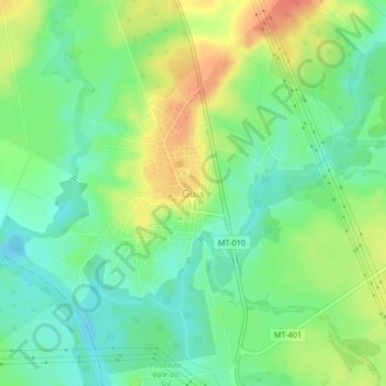 Carte topographique Guia, altitude, relief