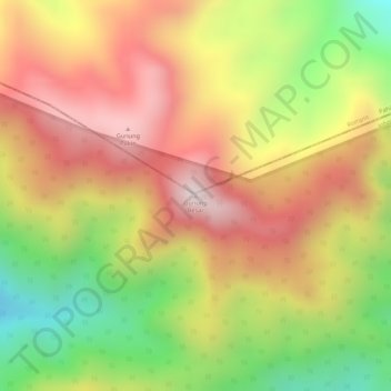 Carte topographique Gunung Besar, altitude, relief