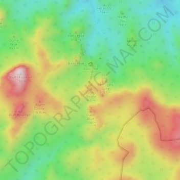 Carte topographique Grand High Tops, altitude, relief