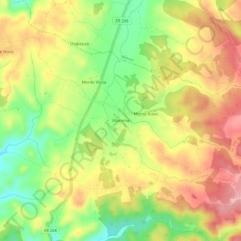 Carte topographique Vilarinha, altitude, relief