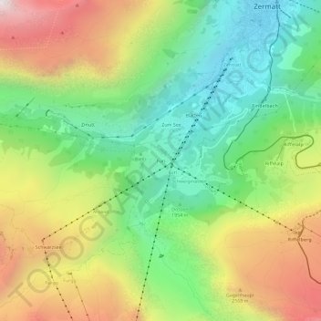 Carte topographique Furi, altitude, relief