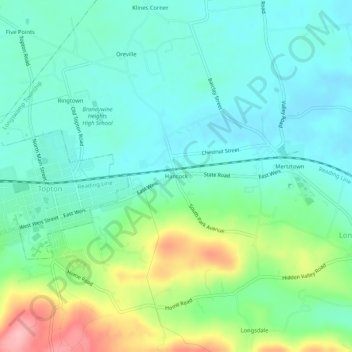 Carte topographique Hancock, altitude, relief