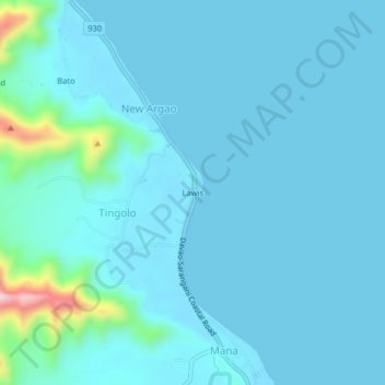 Carte topographique Lawis, altitude, relief