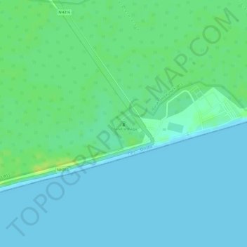 Carte topographique Chandrabhaga, altitude, relief