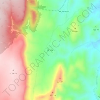 Carte topographique Grota, altitude, relief