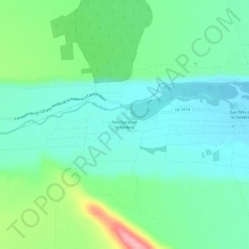 Carte topographique Felechares de la Valdería, altitude, relief