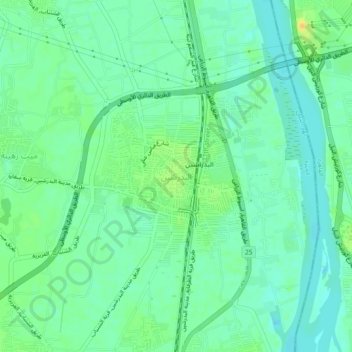 Carte topographique البدرشين, altitude, relief