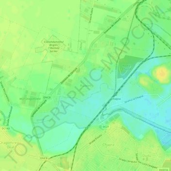 Carte topographique Rudeni, altitude, relief