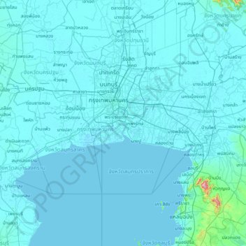 Carte topographique Bang Duan Subdistrict Administrative Organization, altitude, relief