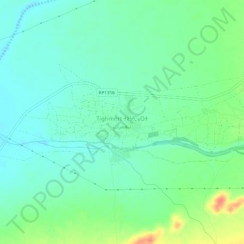 Carte topographique Tighmert, altitude, relief