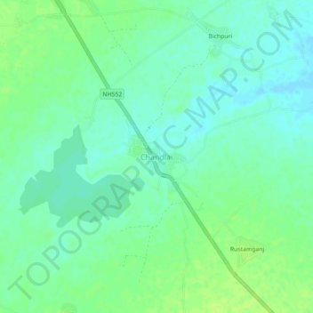 Carte topographique Chandlai, altitude, relief