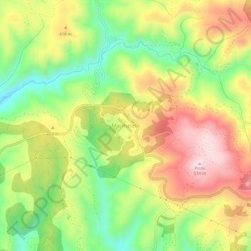 Carte topographique Marmelete, altitude, relief
