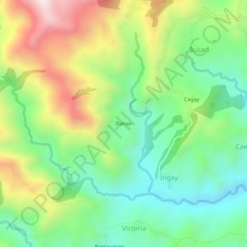 Carte topographique Danao, altitude, relief