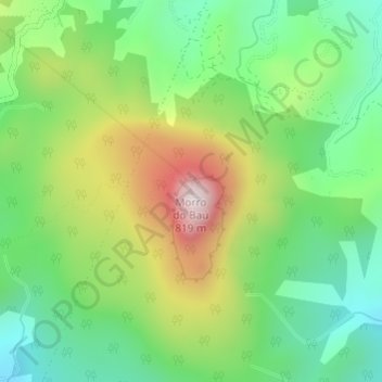 Carte topographique Morro do Baú, altitude, relief