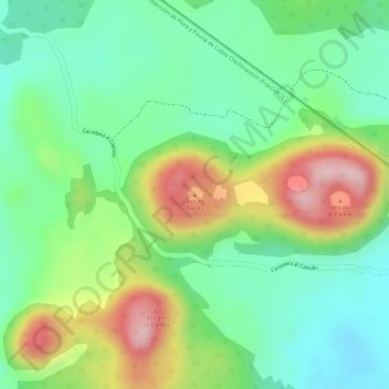 Carte topographique Volcán Raices, altitude, relief