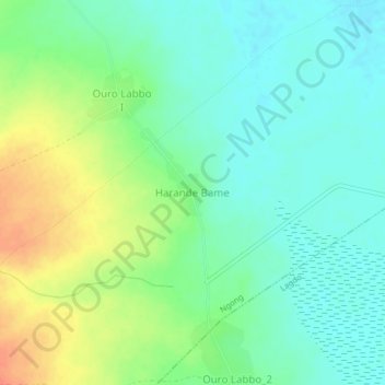 Carte topographique Harande Bame, altitude, relief
