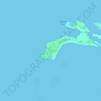 Carte topographique Port Royal, altitude, relief