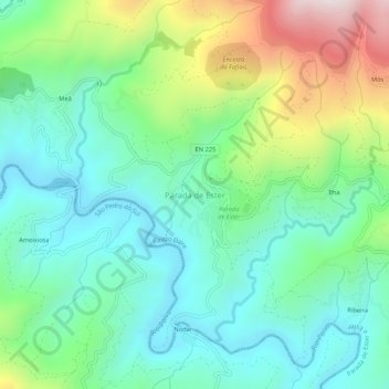 Carte topographique Parada de Ester, altitude, relief