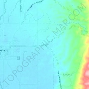 Carte topographique Carcor, altitude, relief