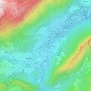 Carte topographique Unken, altitude, relief