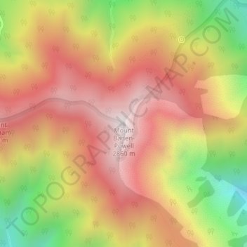 Carte topographique Mount Baden-Powell, altitude, relief