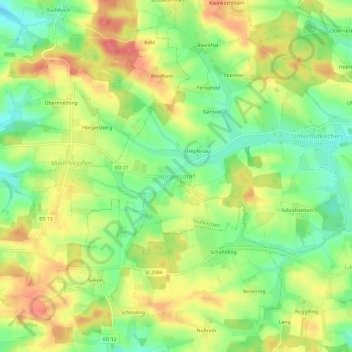 Carte topographique Hörgersdorf, altitude, relief