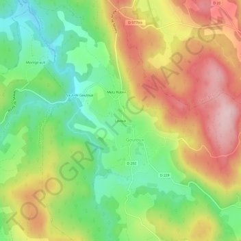 Carte topographique Lavaux, altitude, relief